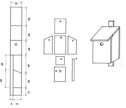 costruzione nido artificiale, fai da te, schema nido artificiale, 